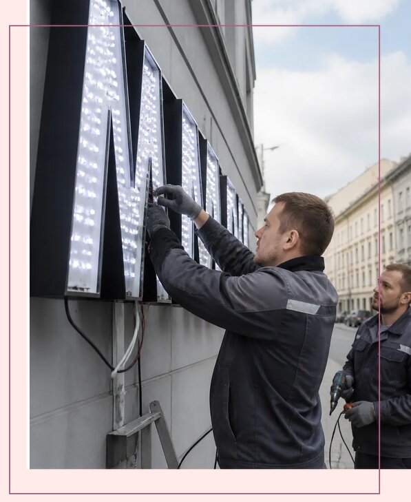 Изготовление и монтаж светодиодных LED вывесок в Фрязине