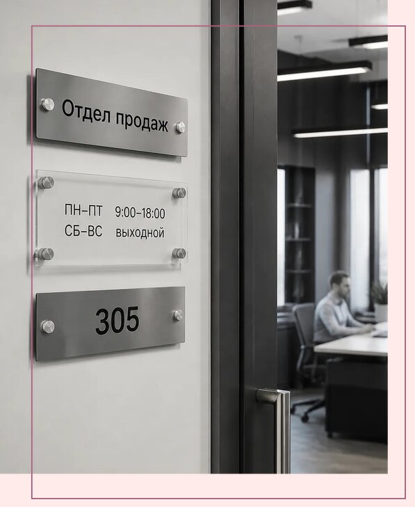Офисные таблички на дверь в Фрязине по цене от 5089 р. | Аванза-Фрз